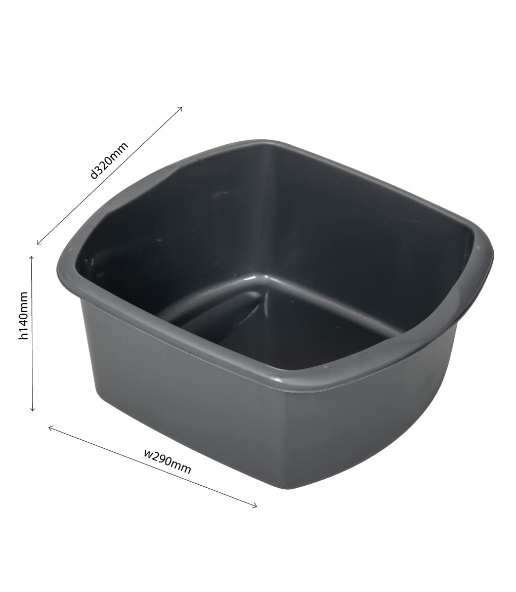 Addis 8 Litre Small Rectangular Bowl, Metallic Silver, 8L, 319251