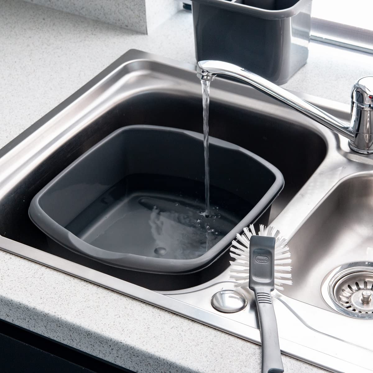 Addis 8 Litre Small Rectangular Bowl, Metallic Silver, 8L, 319251
