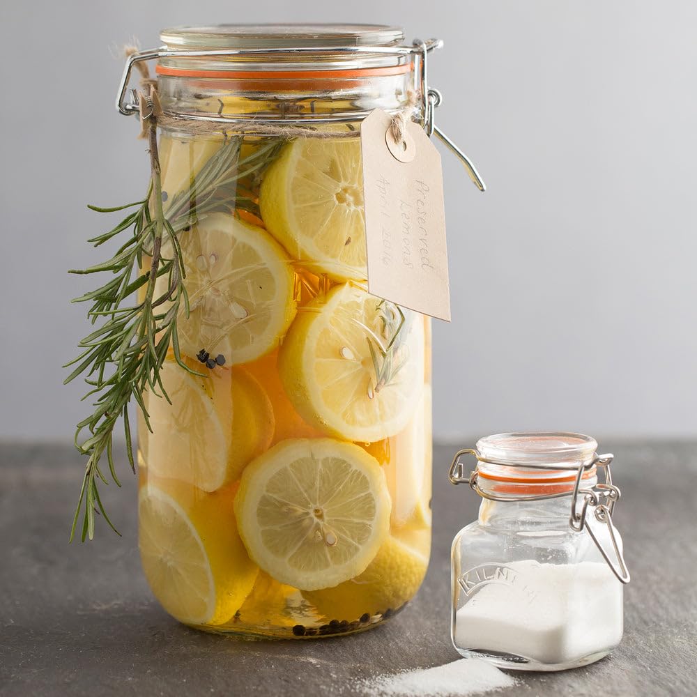 Kilner Clip Top Jar 2 Litre (2000ml) Airtight Glass Storage Jar for Preserving Fruits Vegetables Coffee Tea Rice Flour Nuts Pasta
