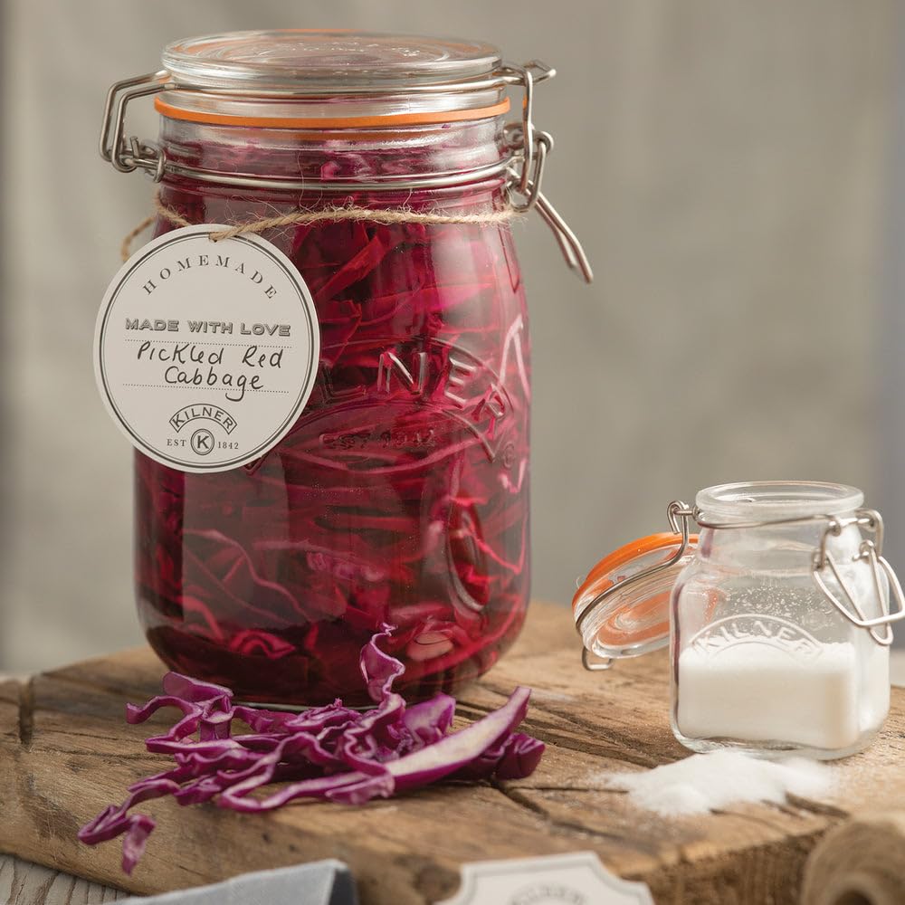 Kilner Clip Top Jar 2 Litre (2000ml) Airtight Glass Storage Jar for Preserving Fruits Vegetables Coffee Tea Rice Flour Nuts Pasta