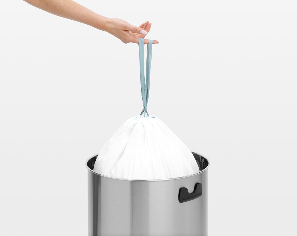 Brabantia 60 Litre Large Kitchen Touch Bin (Brilliant Steel/Matt Black Lid) Removable Lid, Soft-Touch Open, Easy Clean Rubbish Food Waste Bin