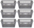 25 cm Silver Plastic Handy Basket Storage Basket - Pack of 6